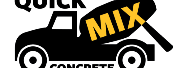 Quick Mix Concrete logo featuring stylized concrete mixer truck