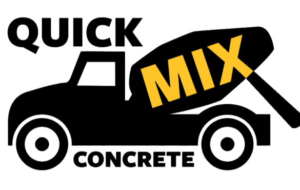 Quick Mix Concrete logo featuring stylized concrete mixer truck